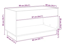 Hot vidaxl Mesa de centro luzes LED Infinity 90x50x50 cm carvalho castanho Natural claro