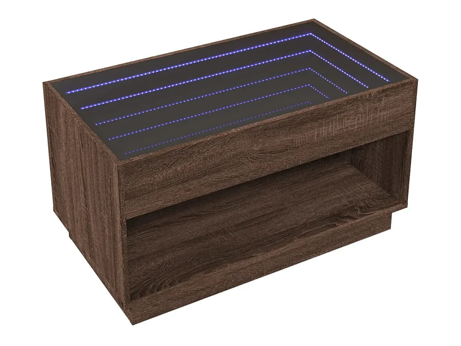 Hot vidaxl Mesa de centro luzes LED Infinity 90x50x50 cm carvalho castanho Natural claro