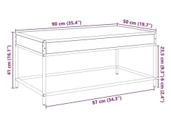 Sale vidaxl Mesa de centro luzes LED Infinity 90x50x41 cm carvalho castanho Natural claro