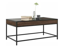 Sale vidaxl Mesa de centro luzes LED Infinity 90x50x41 cm carvalho castanho Natural claro