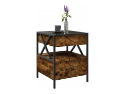 Mesa De Centro|vidaxl Mesa de centro luzes LED Infinity 40x40x51 cm carvalho fumado Natural claro