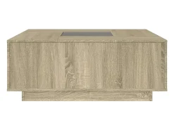 vidaxl Mesa de centro luzes LED Infinity 100x100x40 cm carvalho sonoma^ Mesa De Centro