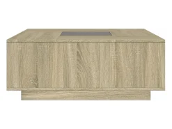 vidaxl Mesa de centro luzes LED Infinity 100x100x40 cm carvalho sonoma^ Mesa De Centro