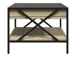 vidaxl Mesa de centro luzes LED Infinity 70x50x38 cm carvalho sonoma^ Mesa De Centro