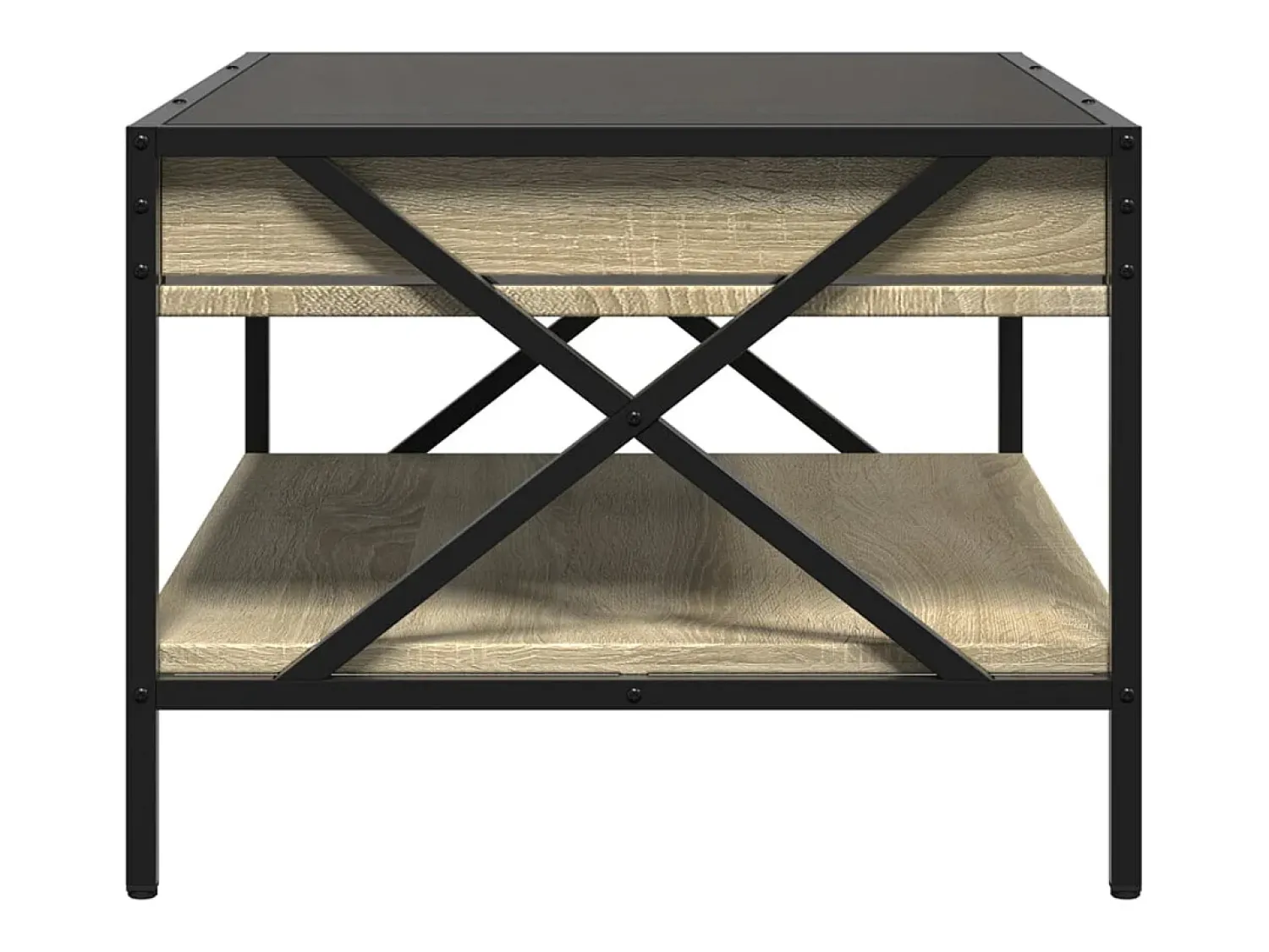 vidaxl Mesa de centro luzes LED Infinity 70x50x38 cm carvalho sonoma^ Mesa De Centro