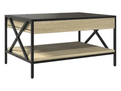 vidaxl Mesa de centro luzes LED Infinity 70x50x38 cm carvalho sonoma^ Mesa De Centro