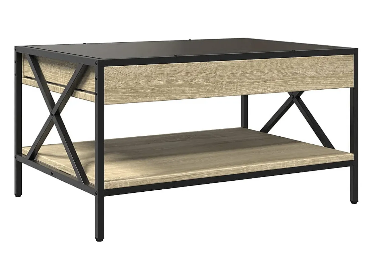 vidaxl Mesa de centro luzes LED Infinity 70x50x38 cm carvalho sonoma^ Mesa De Centro
