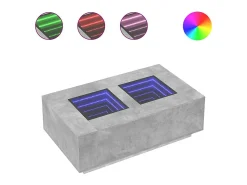 Mesa De Centro*vidaxl Mesa de centro luzes LED Infinity 116x69x40 cm cimento Cinzento