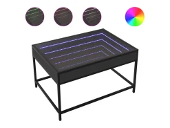 Mesa De Centro*vidaxl Mesa de centro luzes LED Infinity 70x50x41 cm Preto