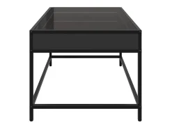 Mesa De Centro*vidaxl Mesa de centro luzes LED Infinity 70x50x41 cm Preto