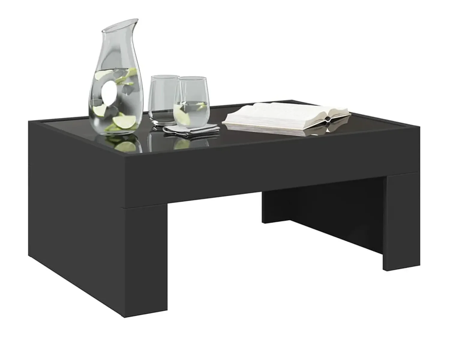 Mesa De Centro|vidaxl Mesa de centro luzes LED Infinity 70x50x30 cm Preto