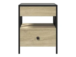 Mesa De Centro*vidaxl Mesa de centro luzes LED Infinity 40x40x51 cm carvalho sonoma Natural claro