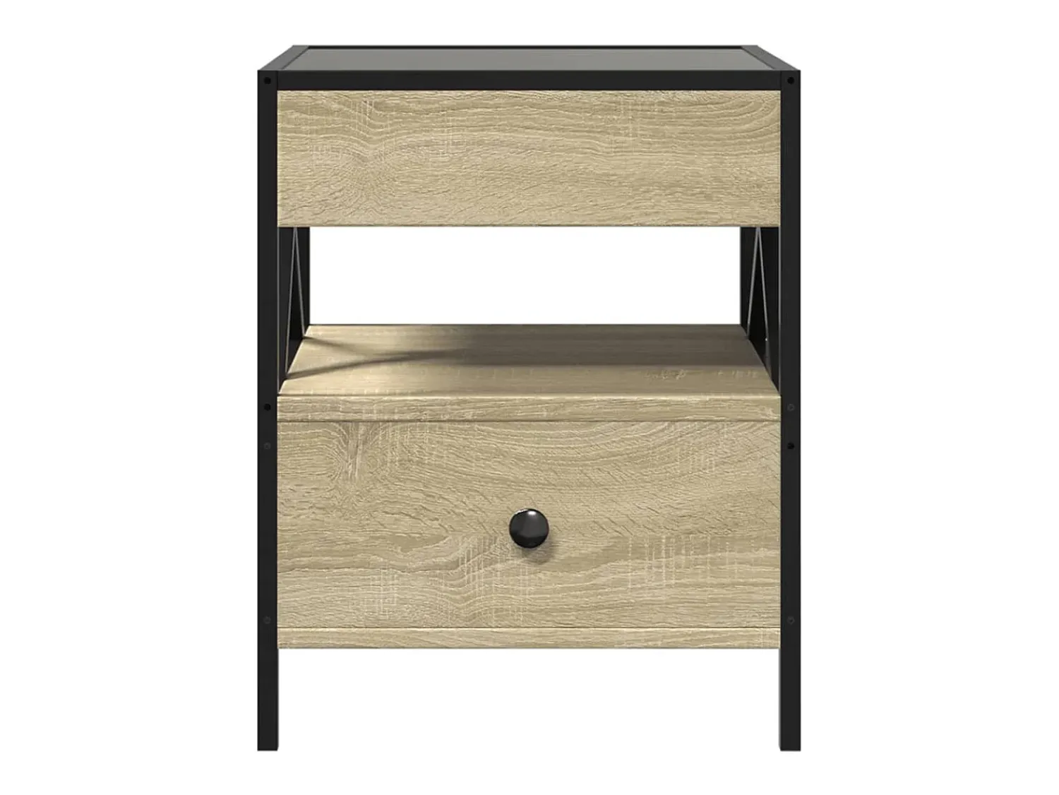 Mesa De Centro*vidaxl Mesa de centro luzes LED Infinity 40x40x51 cm carvalho sonoma Natural claro