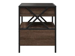vidaxl Mesa de centro luzes LED Infinity 40x40x51 cm carvalho castanho^ Mesa De Centro