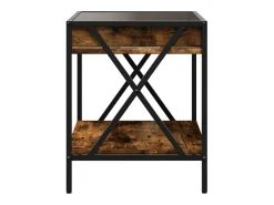Mesa De Centro|vidaxl Mesa de centro luzes LED Infinity 40x40x49 cm carvalho fumado Natural claro