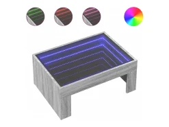 Mesa De Centro*vidaxl Mesa de centro luzes LED Infinity 70x50x30 cm sonoma Cinzento