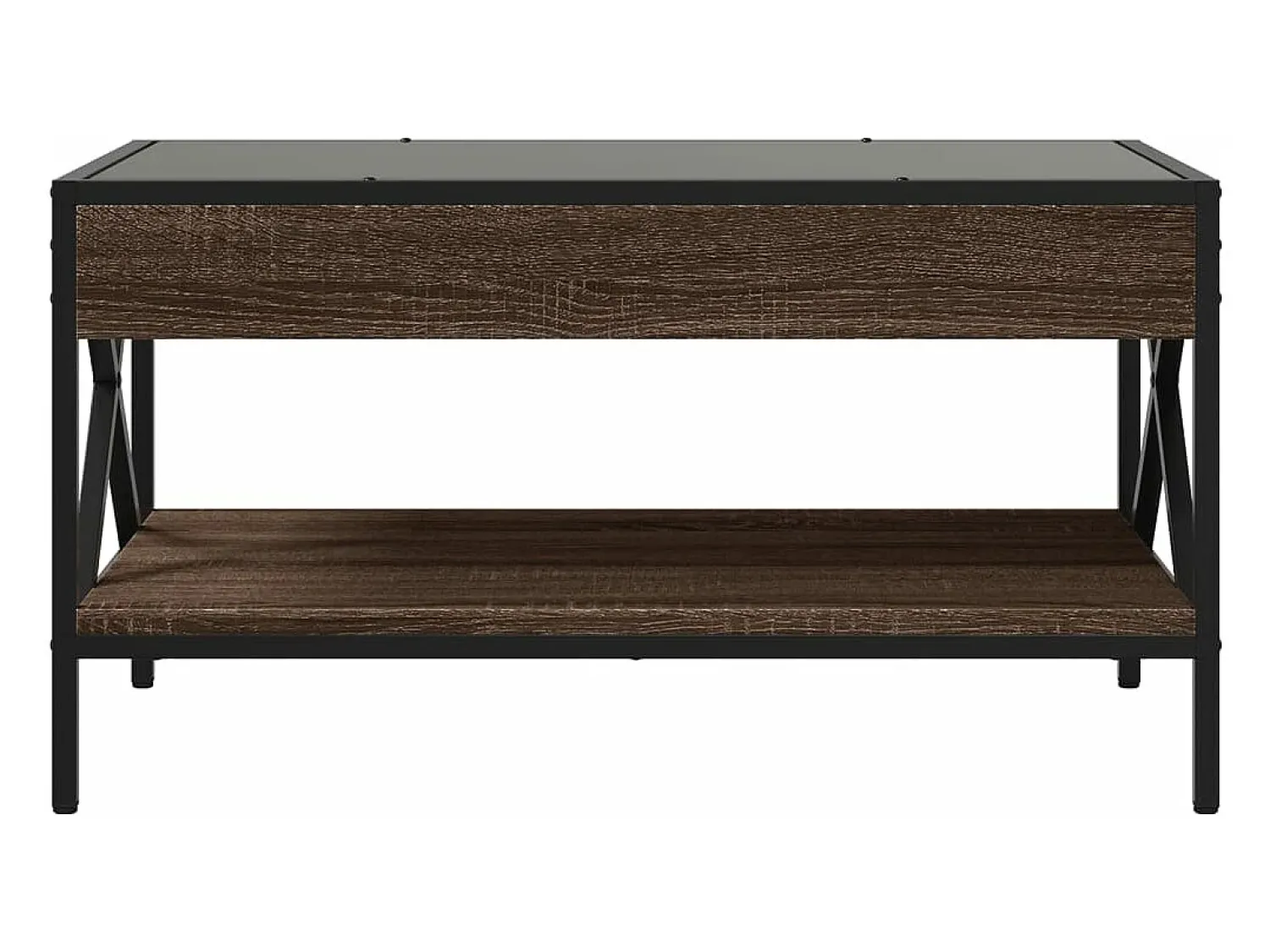 vidaxl Mesa de centro luzes LED Infinity 70x50x38 cm carvalho castanho^ Mesa De Centro