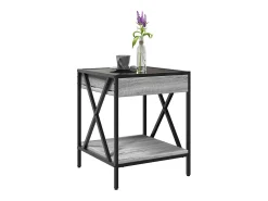 Sale vidaxl Mesa de centro luzes LED Infinity 40x40x49 cm sonoma Cinzento