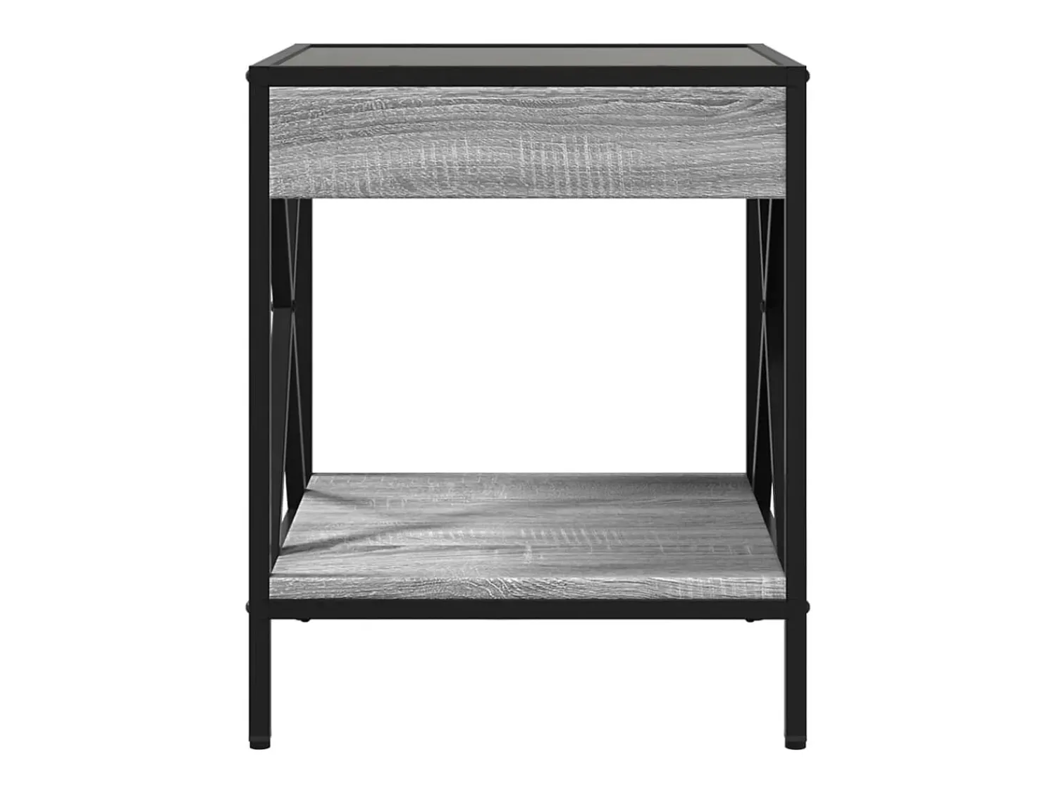 Sale vidaxl Mesa de centro luzes LED Infinity 40x40x49 cm sonoma Cinzento