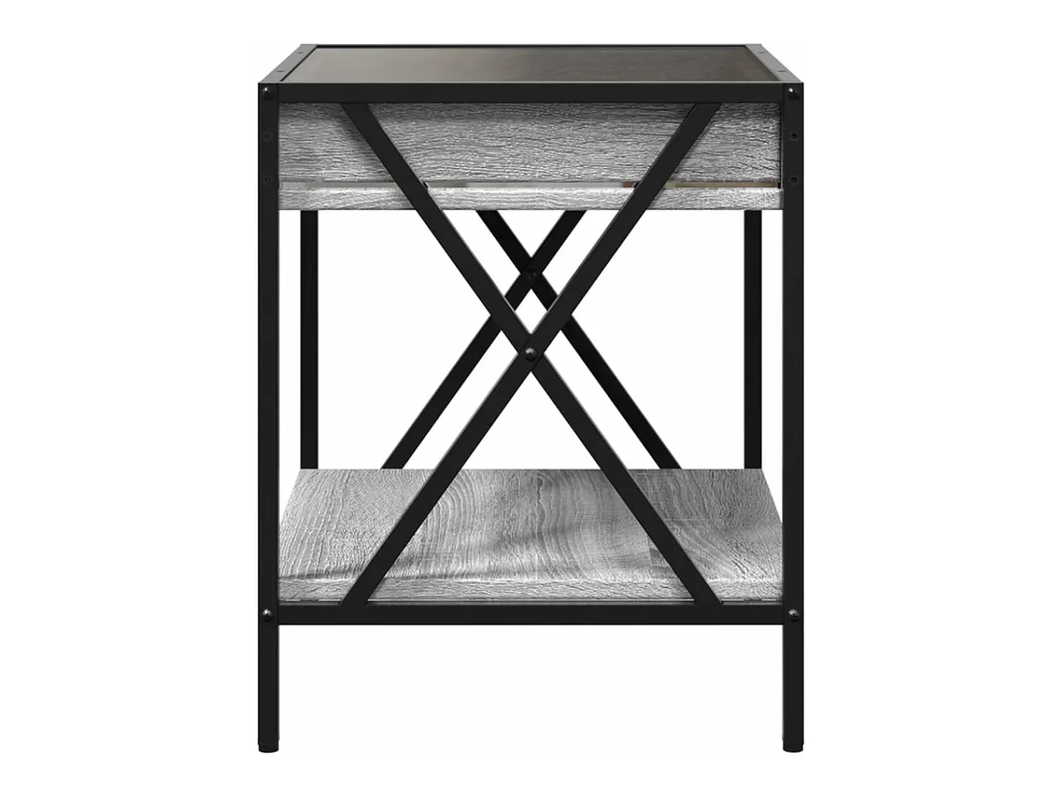 Sale vidaxl Mesa de centro luzes LED Infinity 40x40x49 cm sonoma Cinzento