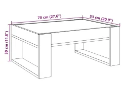 vidaxl Mesa de centro luzes LED Infinity 70x53x30 cm carvalho sonoma^ Mesa De Centro