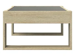 vidaxl Mesa de centro luzes LED Infinity 70x53x30 cm carvalho sonoma^ Mesa De Centro