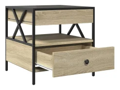 Mesa De Centro|vidaxl Mesa de centro luzes LED Infinity 50x50x51 cm carvalho sonoma Natural claro