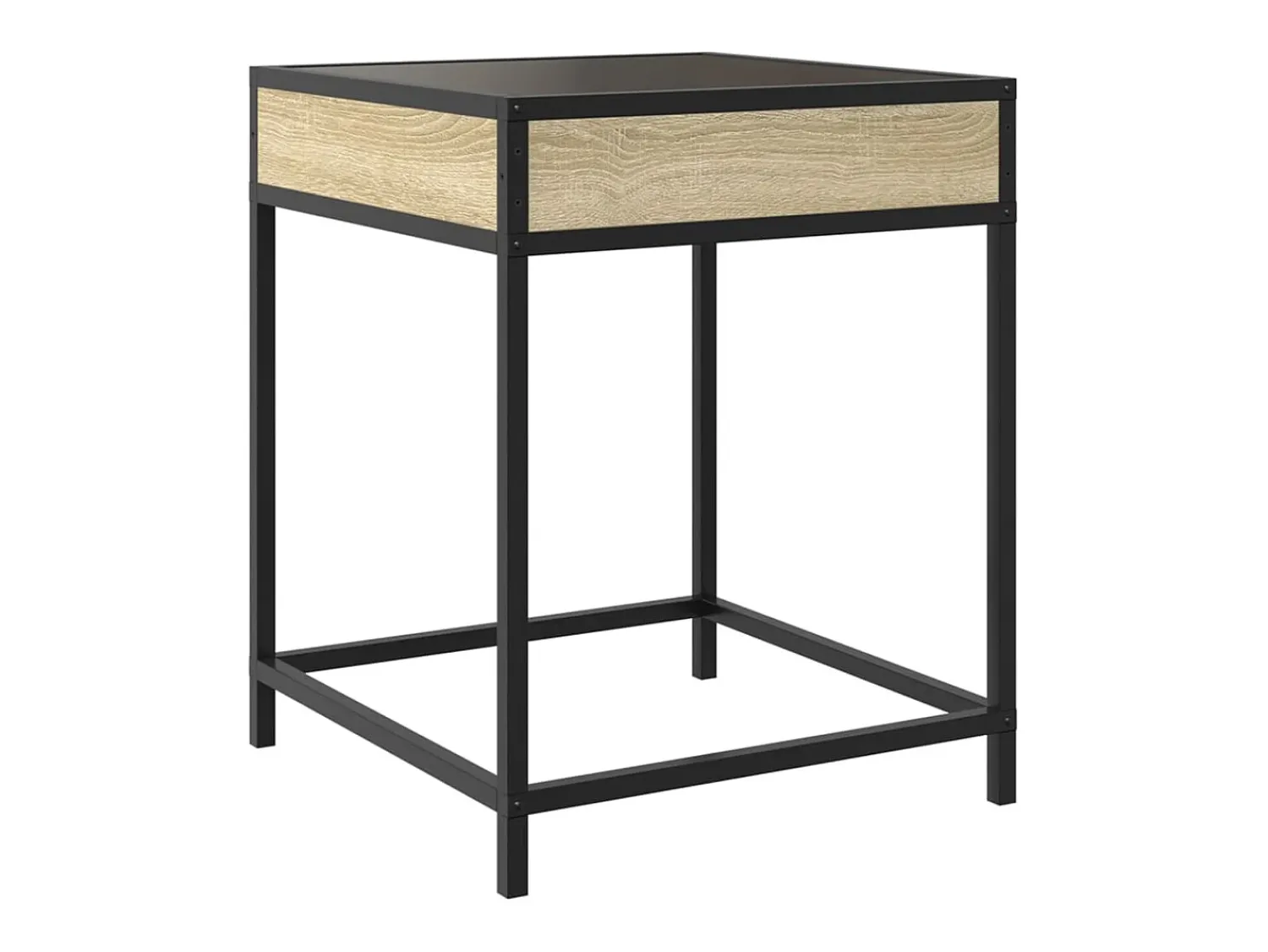 Mesa De Centro*vidaxl Mesa de centro luzes LED Infinity 40x40x51 cm carvalho sonoma Natural claro