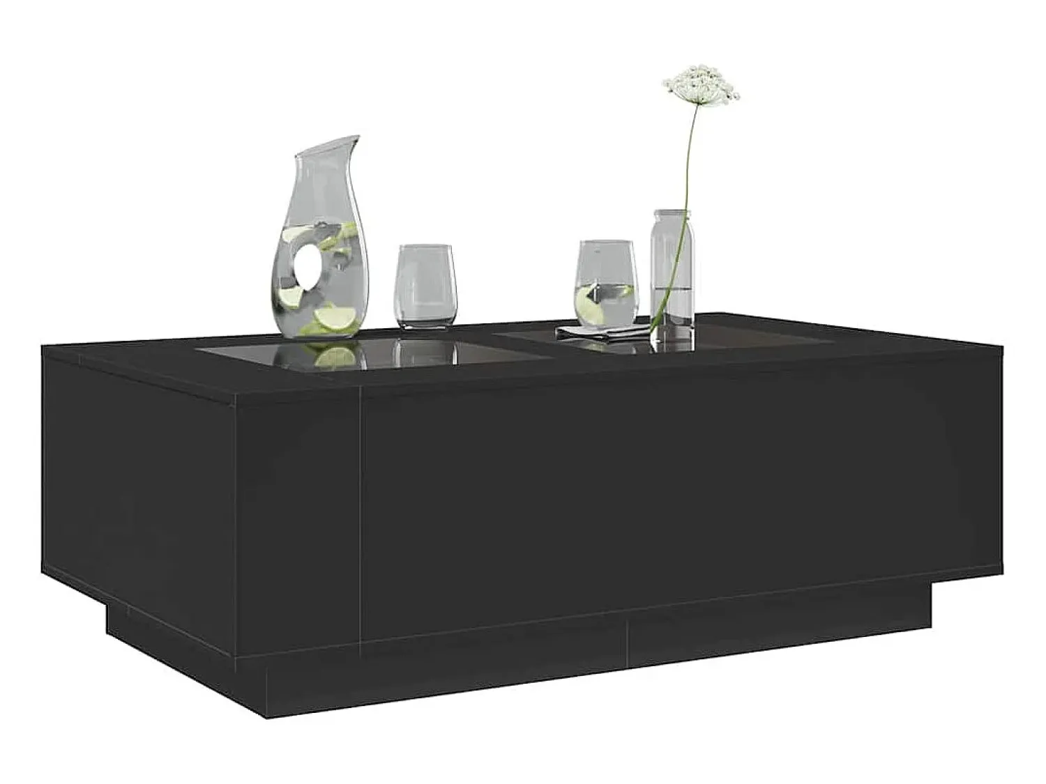 vidaxl Mesa de centro luzes LED Infinity 116x69x40 cm^ Mesa De Centro