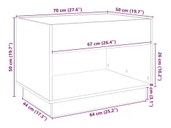 Online vidaxl Mesa de centro luzes LED Infinity 70x50x50 cm carvalho castanho Natural claro