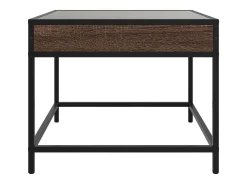 Online vidaxl Mesa de centro luzes LED Infinity 50x50x41 cm carvalho castanho Natural claro