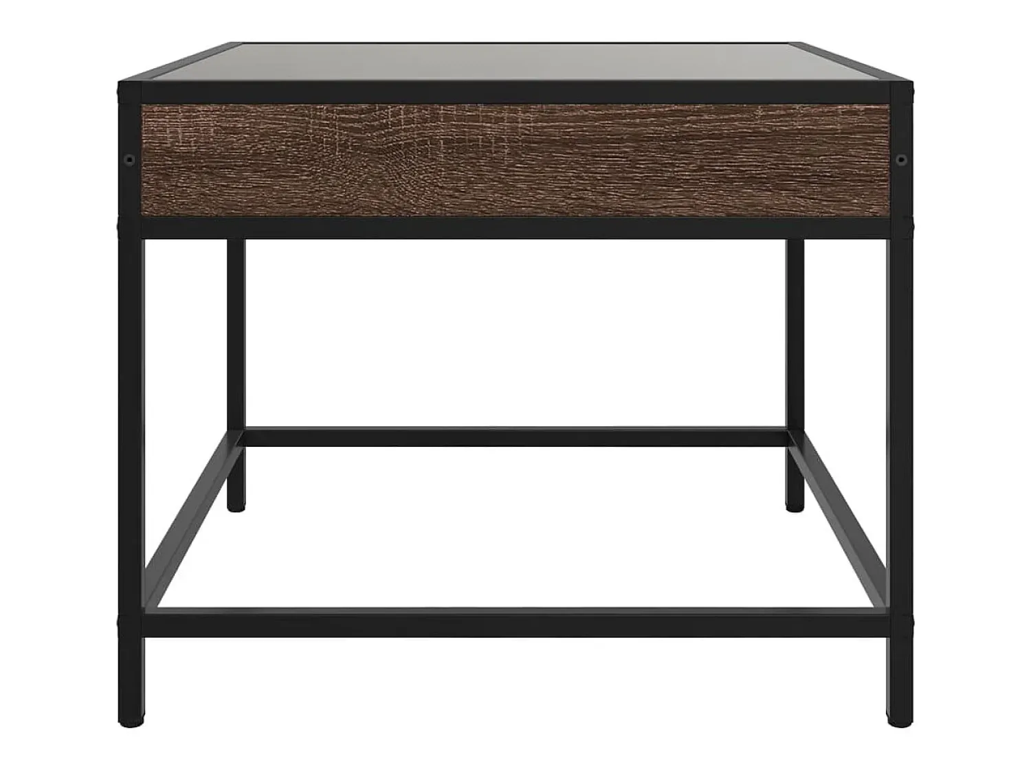 Online vidaxl Mesa de centro luzes LED Infinity 50x50x41 cm carvalho castanho Natural claro