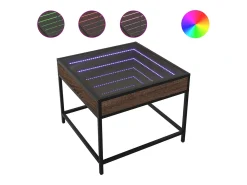 Online vidaxl Mesa de centro luzes LED Infinity 50x50x41 cm carvalho castanho Natural claro