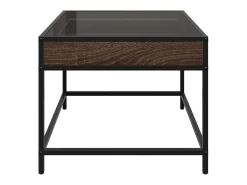 Online vidaxl Mesa de centro luzes LED Infinity 50x50x41 cm carvalho castanho Natural claro