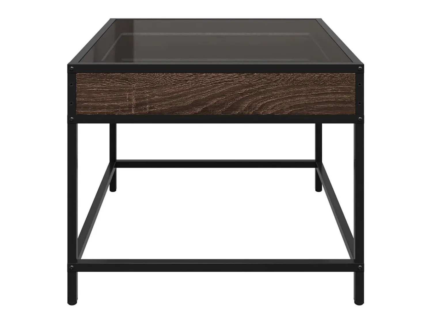 Online vidaxl Mesa de centro luzes LED Infinity 50x50x41 cm carvalho castanho Natural claro