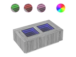 Clearance vidaxl Mesa de centro luzes LED Infinity 116x69x40 cm sonoma Cinzento