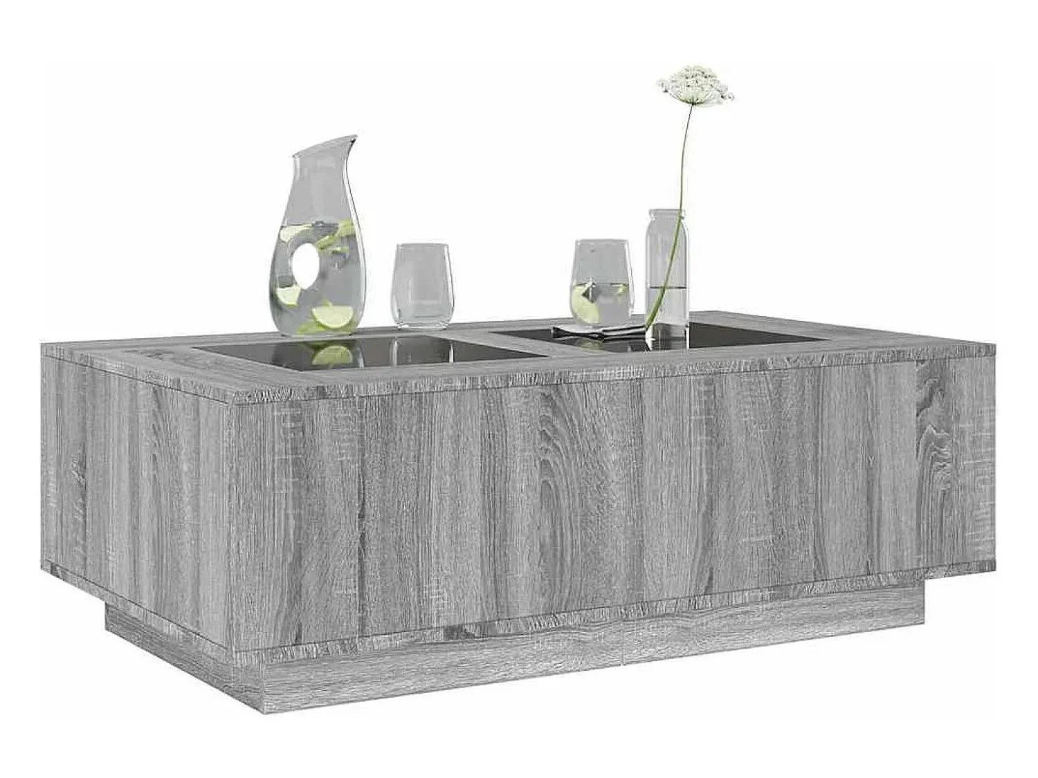 Clearance vidaxl Mesa de centro luzes LED Infinity 116x69x40 cm sonoma Cinzento