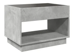 Sale vidaxl Mesa de centro luzes LED Infinity 70x50x50 cm cimento Cinzento