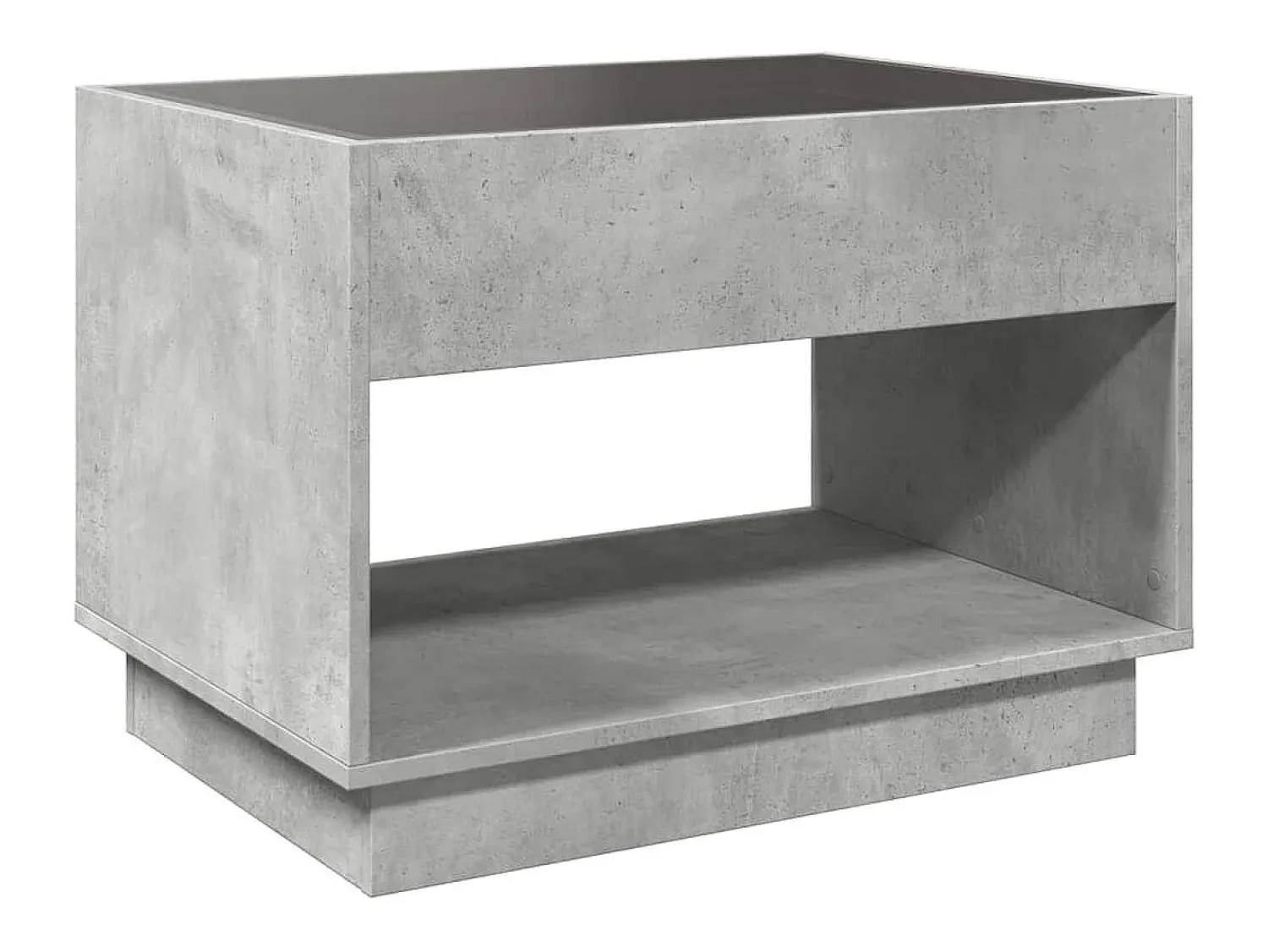 Sale vidaxl Mesa de centro luzes LED Infinity 70x50x50 cm cimento Cinzento