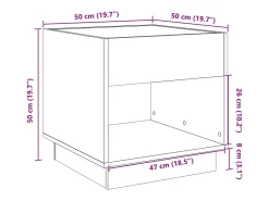 vidaxl Mesa de centro luzes LED Infinity 50x50x50 cm carvalho sonoma^ Mesa De Centro