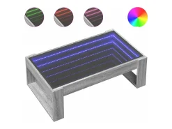 Clearance vidaxl Mesa de centro luzes LED Infinity 90x53x30 cm sonoma Cinzento
