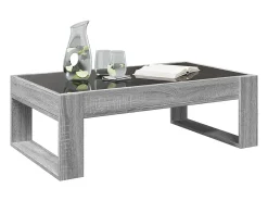 Clearance vidaxl Mesa de centro luzes LED Infinity 90x53x30 cm sonoma Cinzento