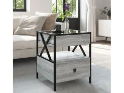 vidaxl Mesa de centro luzes LED Infinity 40x40x51 cm sonoma^ Mesa De Centro