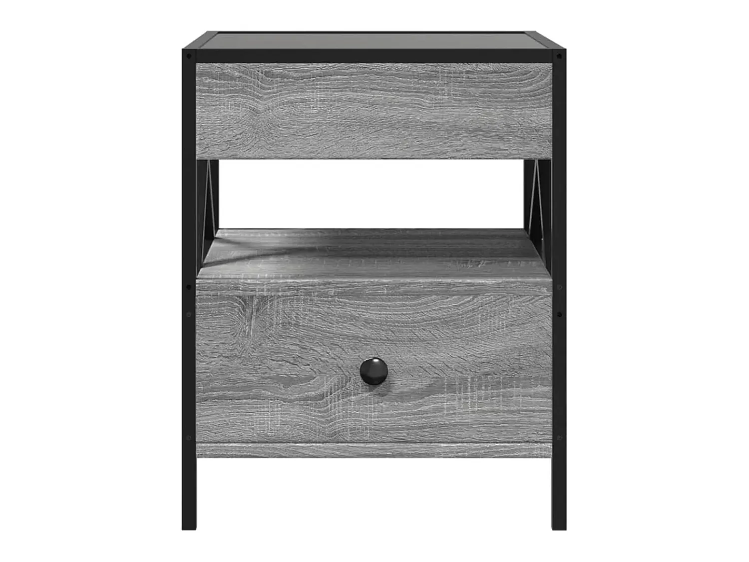 vidaxl Mesa de centro luzes LED Infinity 40x40x51 cm sonoma^ Mesa De Centro