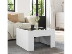 Mesa De Centro|vidaxl Mesa de centro luzes LED Infinity 50x50x30 cm Branco