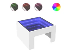 Mesa De Centro|vidaxl Mesa de centro luzes LED Infinity 50x50x30 cm Branco
