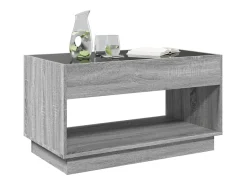 vidaxl Mesa de centro luzes LED Infinity 90x50x50 cm sonoma Cinzento
