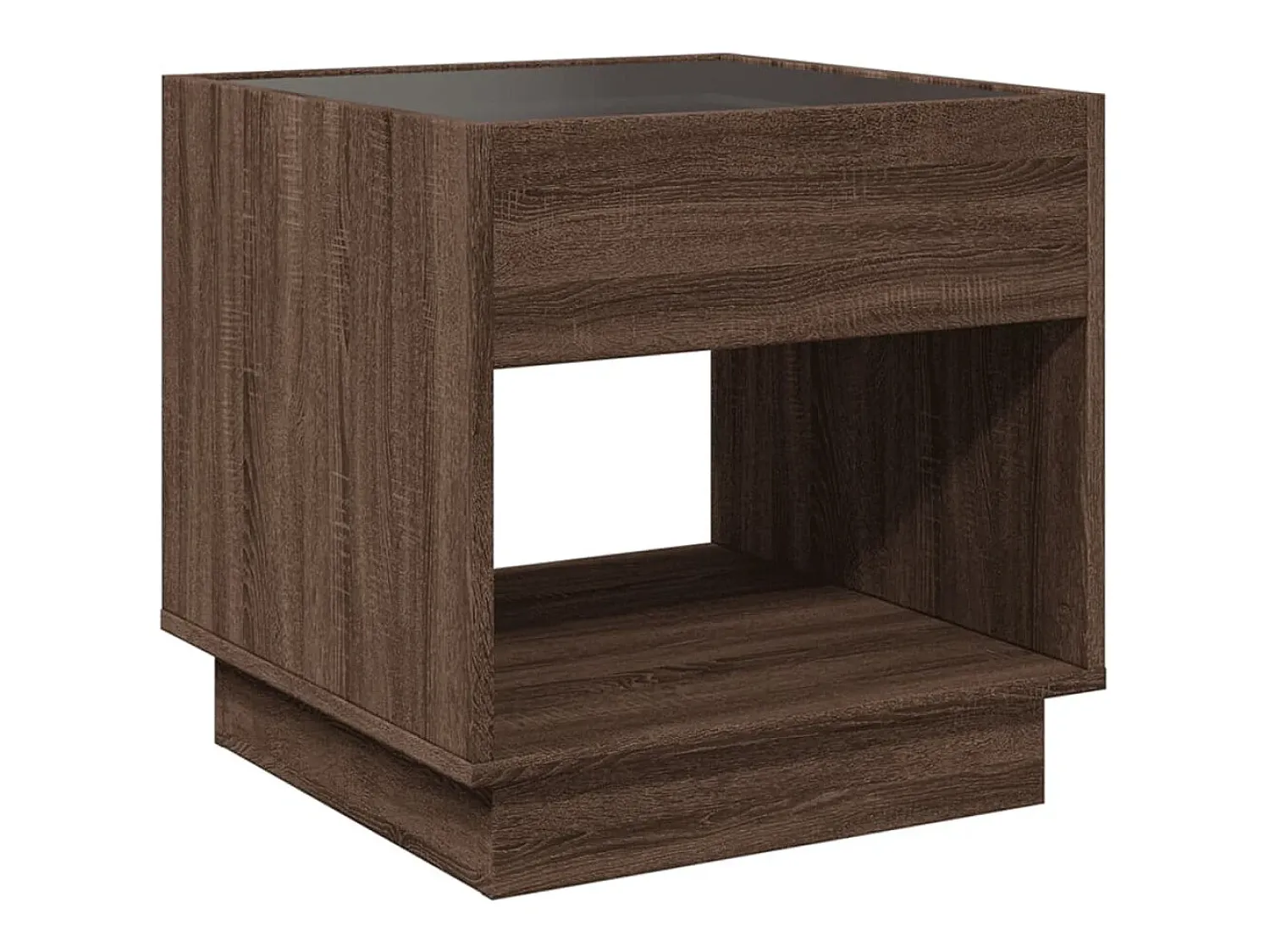 Hot vidaxl Mesa de centro luzes LED Infinity 50x50x50 cm carvalho castanho Natural claro