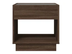 Hot vidaxl Mesa de centro luzes LED Infinity 50x50x50 cm carvalho castanho Natural claro
