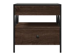 vidaxl Mesa de centro luzes LED Infinity 50x50x51 cm carvalho castanho^ Mesa De Centro